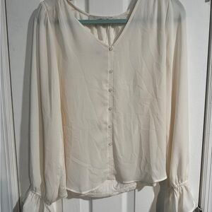 Loft Elegant Cream Blouse NWT